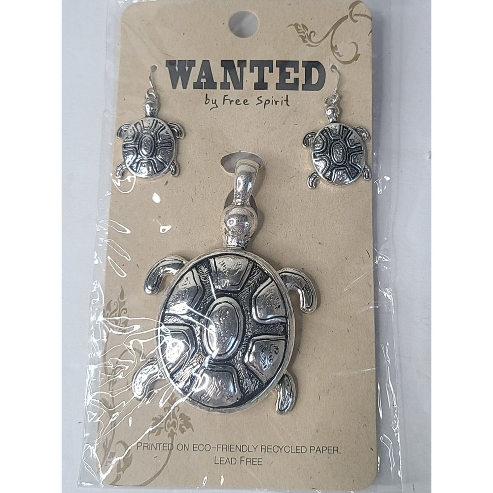 New Free SpiritTurtle Pendant & Earrings Set By Free Spirit
